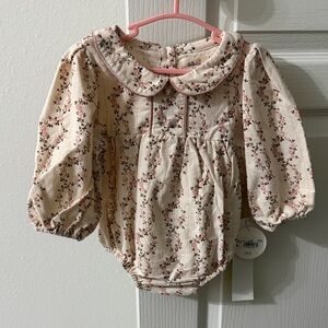 Adorable Cream Floral Kids Blouse